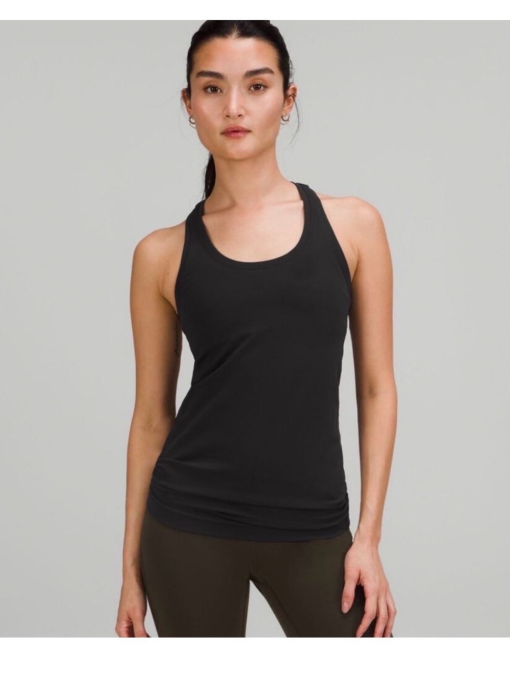 Lululemon black cotton racer back top
